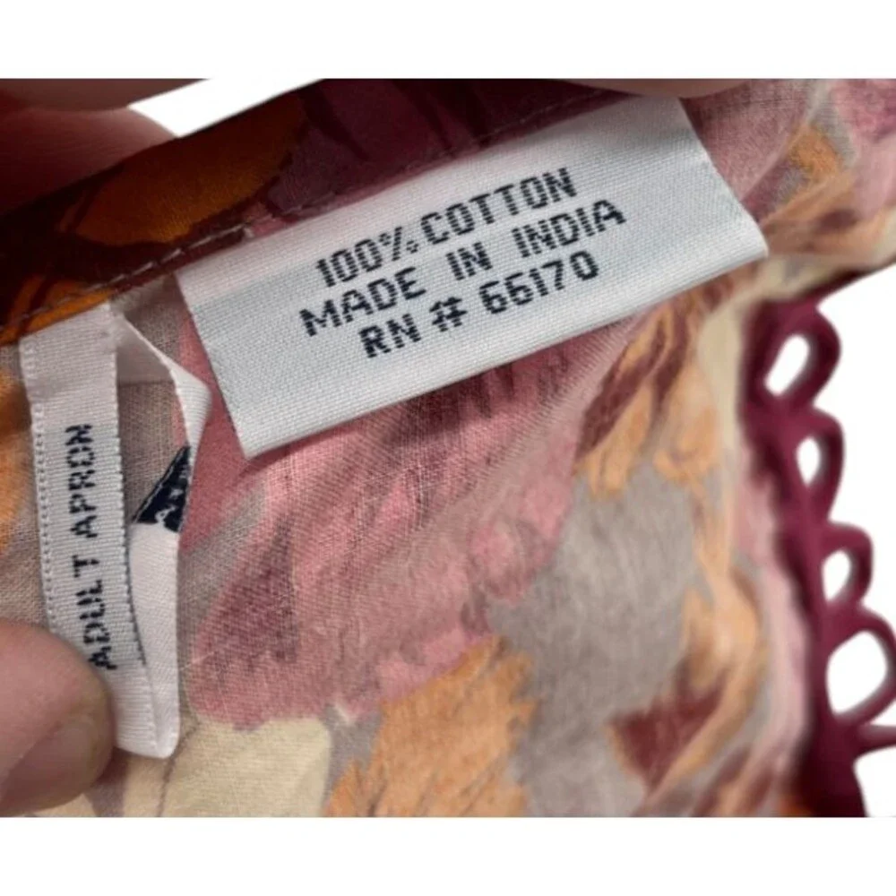 Anthropologie Half Apron Size Adult Floral Pink Cotton Cottagecore Retro